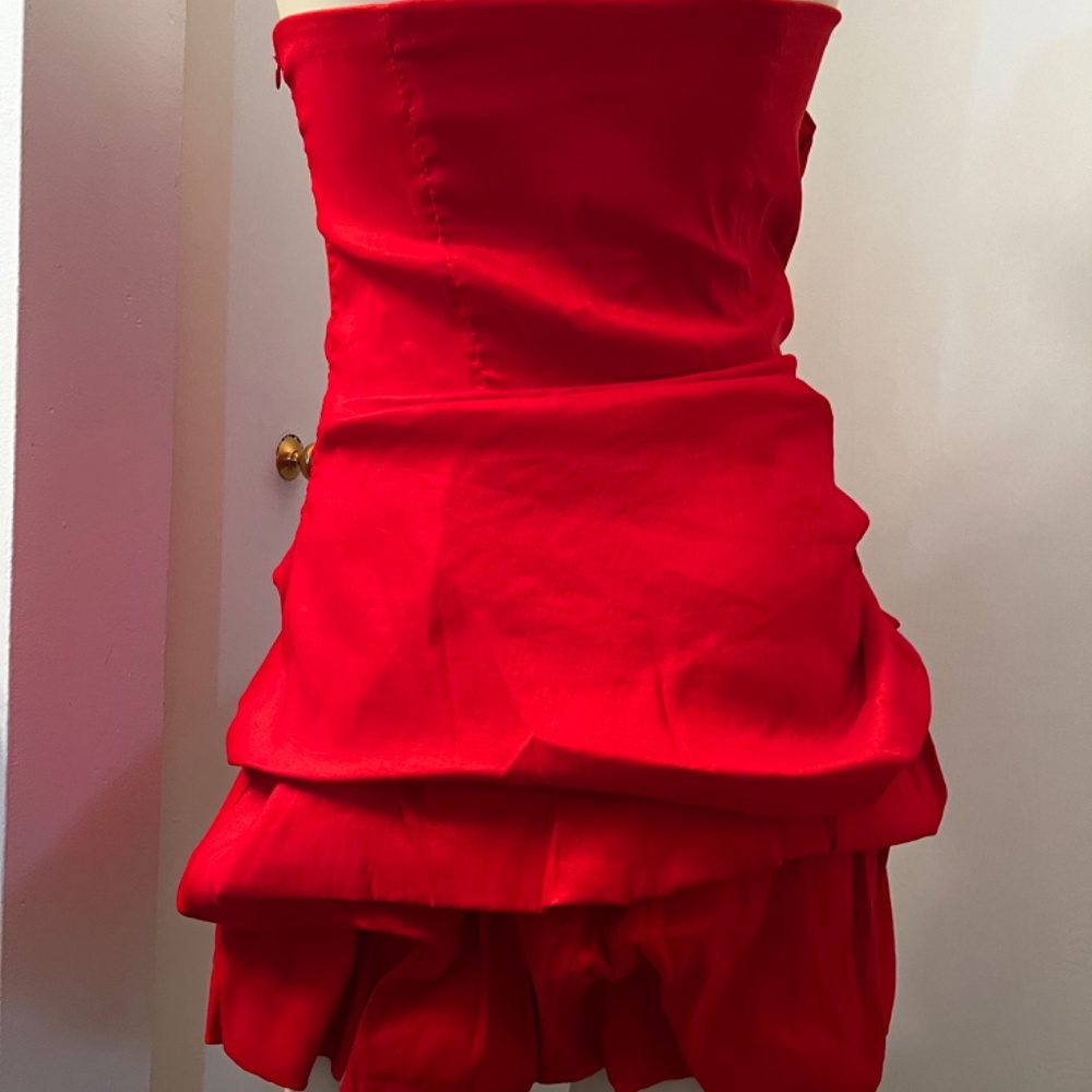 Forever 21 Red Ruched Strapless Bodycon Mini - Picture 7 of 15